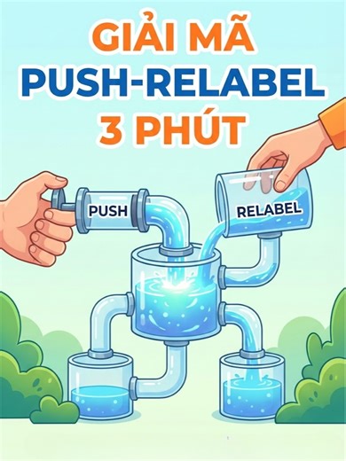 Hiểu Thuật Toán Push-Relabel Trong 3 Phút #laptrinh #congnghe #kienthuc #thuattoan #dsa #code #learnontiktok #hocgiaithuatcunghpn