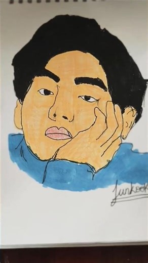 BTS Jungkook Fan Art 🎨 Colouring Process