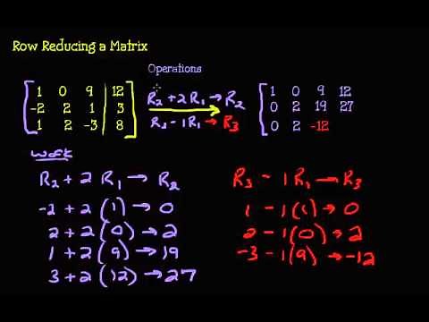 System of Equations - Row Reducing 3 x 4 Matrix