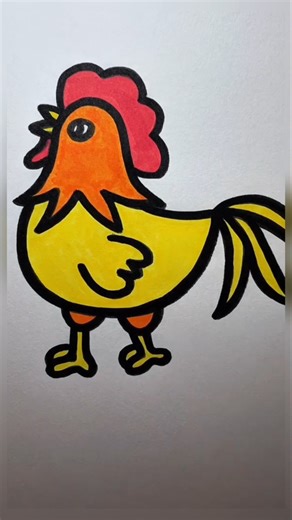 Rooster Drawing Tutorial 🐓🎨 | Easy Step-By-Step Art #RoosterDrawing #ColorfulDrawing #BirdArt #art