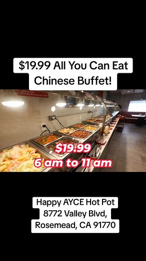 Steve Cha | LA • OC | $19.99 all you can eat Chinese buffet @happyaycehotpot in Rosemead, CA. This Chinese restaurant offers ayce dim sum and hot pot, along with... | Instagram