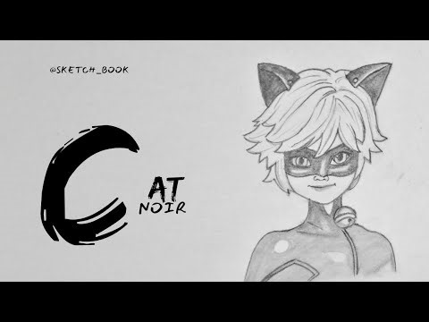 How to Draw Cat Noir Easy Sketch | Speed Sketch Tutorial | Sketch_Book