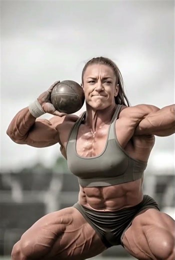 Woman of power: Shot put and strength training.#fbb #musclebuliding