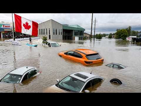 Montreal, Canada in Chaos Massive Flooding Engulfs Roads, Homes &Vehicles Under Water in West Island