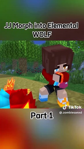 JJ Morph into Elemental WOLF - Maizen Minecraft Animation Part 1 #minecraft #animation #foryoupage #trending #foryou