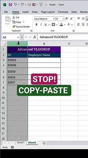 Stop Copy-Pasting in Excel! Use VLOOKUP Between Sheets