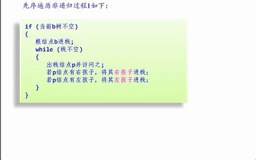 先序遍历非递归算法(一)