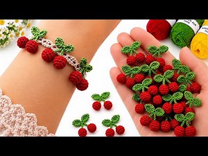 🍒 Everyone Is Making This Crochet Cherry Bracelet! So Cute & Easy