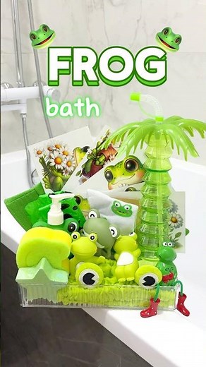 Frog bath 🫧🧼 subscribe for new part:) #bathroutine #shorts #fyp #viral #frog #asmr