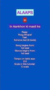 In Aankhon ki masti ke — ALAAP NOTATIONS #bolleywoodsong #khaiyaam #ashabhosle #alaap #notations