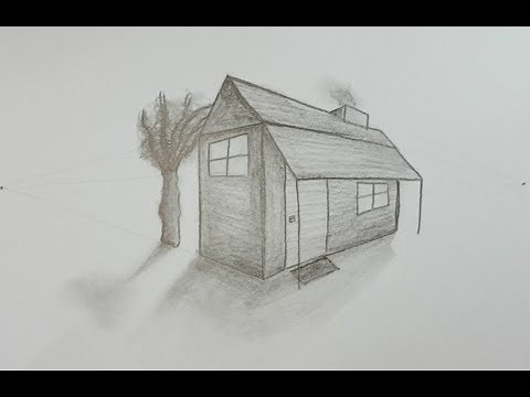 Comment dessiner une maison avec 2 points perspectives , 3d