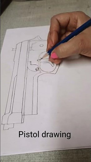 How to draw Pistol # easy gun drawing # pencil sketch youtube shorts