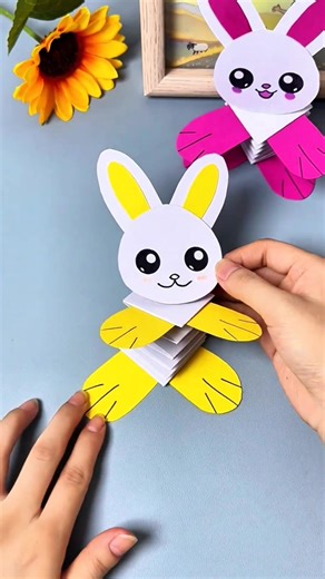 Bouncy bunny craft #bouncybunny #bunnycraft #eastercraft #kidscraftideas #diybunny #paperbunny #funwithcrafts #handmadebunny #creativekidsactivity #cutebunnycraft | paper craft ideas