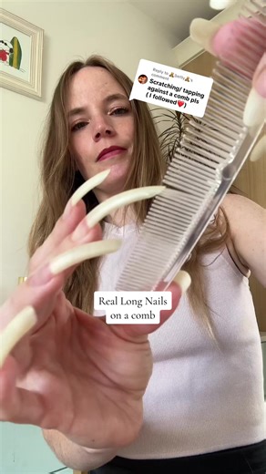 ASMR Tapping with Long Natural Nails on a Comb