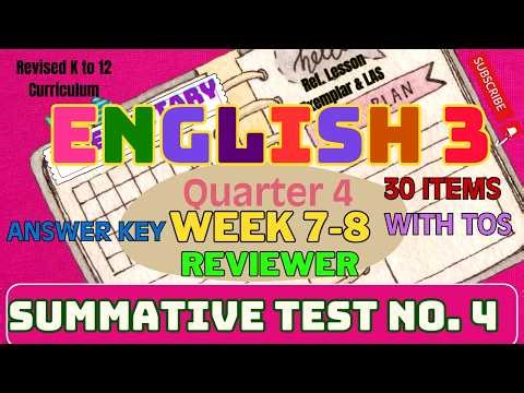 ENGLISH 3 Q4 Summative Test No 4