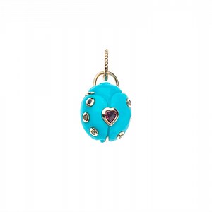 LUCKY Ladybug Pendant in Solid Gold