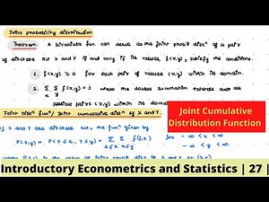 Joint Probability Distribution & Joint Cumulative Distribution Function | Discrete rv | 27 |