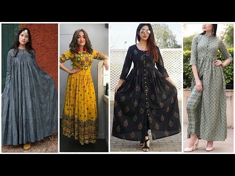Stylish Comfortable Casual Long Frocks Designs Collection For Girls