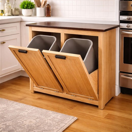 DIY Tilt Out Trash Cabinet Plans, Hidden Garbage Recycling Storage (PDF) - Etsy