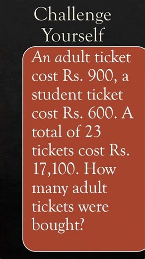 Ticket Mystery Solved! (SAT-Style Algebra Trick)