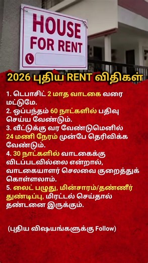 2026 New Rental Rules in India | Tenant Rights Explained in Tamil | Know Before You Rent!#houserent