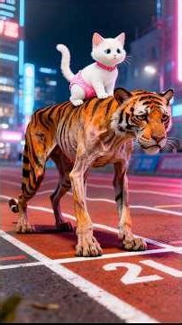 🐅White Kitten & Skinny Tiger's Rescue🛟: An Epic Comeback | Tiger Race🏁