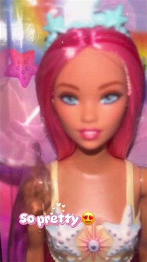 Barbie mermaid doll with pink hair unboxing 🧜‍♀️💞