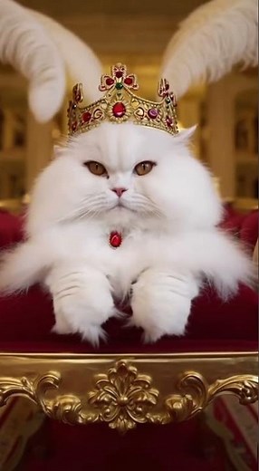 Royal Cat on Throne #MeowMemeFactory #AIPets #CuteAnimals
