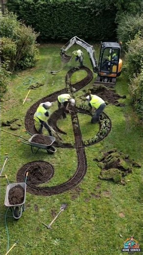 From Grass to Masterpiece 🌸 Treble Clef Garden Transformation Timelapse #beforeandafter #garden