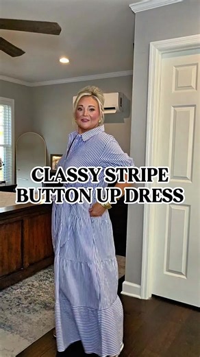 This button up dress is 100%cotton, classy, chic and perfect for brunch dates,church and showers!@UTCOCO #classy #longdress #midsizefashion #tiktokshopstockup #CapCut