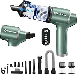 Hand Held Car Vacuum Cordless, 20000PA High Power Handheld Portable Vacuum & Air Duster for Car Home, 4-in-1 Mini Vacuum Cleaner with LED Display - Vacuuming, Blowing, Inflating & Deflating