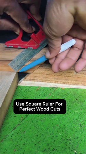 Use Square Ruler For Perfect Wood Cuts #woodworking #s