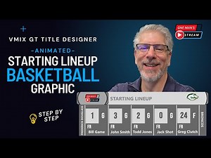 Animated Basketball Starting Lineup Graphic | One Man's Stream EP 88 | vMix and vMix UTC