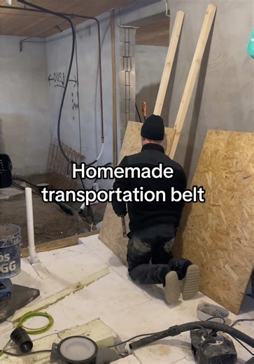 Homemade transportation belt saves u time! #oppussing #transportation #renovation #diy #basement
