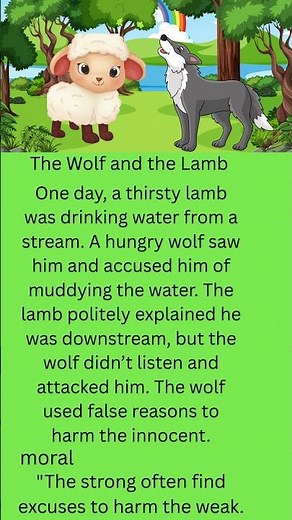 The Wolf and the Lamb | Aesop's Fable | Moral Story for Kids