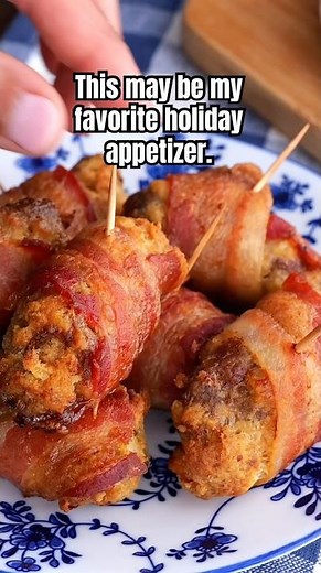 Bacon-Wrapped Stuffing Bites make an incredibly delicious holiday appetizer!