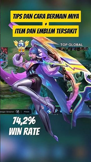 Tips dan cara bermain miya solo rank. + build tersakit s40 #mlbb