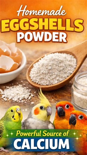 Feathery Babies on Instagram: "Homemade eggshell powder = natural calcium boost for pet birds 🥚🐦 Simple, safe & budget-friendly! #EggshellPowder #BirdCalcium #PetBirdCare #HomemadeBirdFood #SunConure FeatheryBabies"