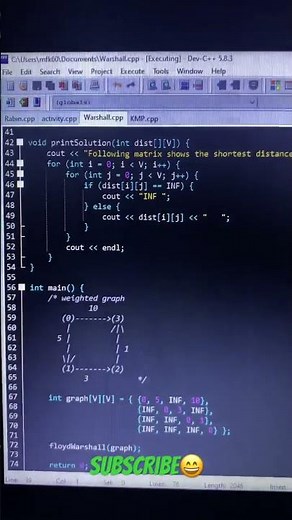 floydd warshall algorithm in c++ #codinglife #coding #programminglanguage #codelife #codingtime