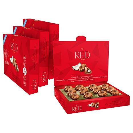 RED Chocolate 4 Boxes Coconut Diamond Truffles | HSN