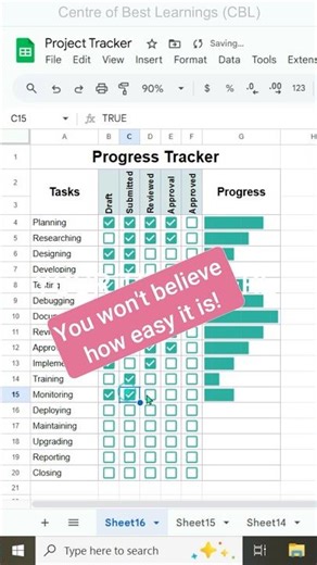 Track progress in excel like a pro style! #excel #exceltips #exceltutorial
