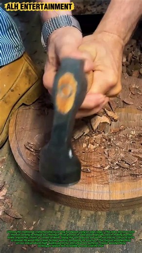 Wood Carving Technique with an Adze (Adze) | Traditional Woodworking Art #shorts