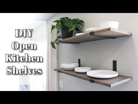 DIY OPEN SHELVING SO EASY! | FLOATING SHELVES | MODERN FARMHOUSE KITCHEN | DREAM KITCHEN RENOVATION