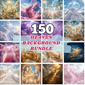 150x Heaven Background PNG Bundle, in Loving Memory PNG, Blue Purple Pink Golden Yellow Sunset, Garden, Cloud, Heaven Stair Steps & Gate - Etsy