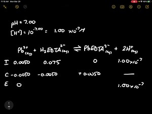 SOLVED:EDTA is used as a complexing agent in chemical analysis. Solutions of EDTA, usually containing the disodium salt Na2 H2 EDTA, are also used to treat heavy metal poisoning. The equilibrium constant for the following reaction is 6.7 ×10^21 Calculate [Pb^2 ] at equilibrium in a solution originally 0.0050 M in Pb^2 , 0.075 M in H2 EDTA^2-, and buffered at pH=7.00:.