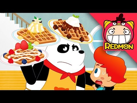 Waffles | Chef PANDA | Making food | for children | funny video | REDMON