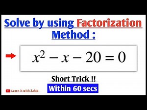 How to solve Quadratic Equation by Factoring || Factorization (Mid Term Break) Method - simple trick