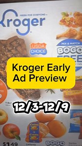 Kroger Early Ad Preview (and I LOVE It) 12/3-12/9 Type AD in comments and I'll send you a link to the new upcoming preview! https://www.krogerkrazy.com/kroger-weekly-ad/ | Kroger Krazy