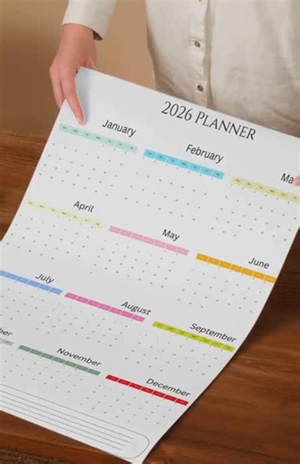 2026 Year At A Glance Wall Calendar Printable | Large Wall Planner 2026 | A1 A2 A3 11x17 Poster | Annual Overview Planner PDF