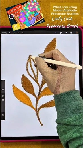 Creating easy leaf illustration on Procreate.
